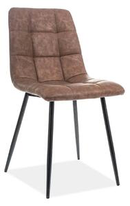 Scaun LOOK, maro/negru, piele ecologic/metal, 45x38x88 cm