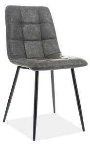 Scaun LOOK, gri/negru, piele ecologica/metal, 45x38x88 cm