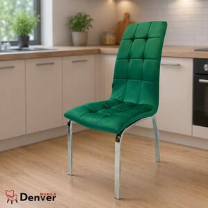 Scaun Rimini, DENVER, catifea verde, picioare metalice, 43x56x102 cm