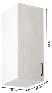 KONDELA Dulap superior, alb/pin nordic, deschidere stânga, ROYAL G30