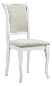 Scaun vintage bucatarie MN-SC, alb/bej, stofa/lemn, 45x42x96 cm