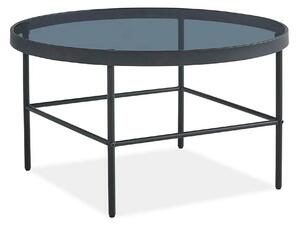 Masuta VANESSA, negru, sticla/metal, 80x80x45 cm