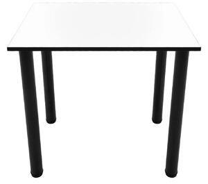 Masa de bucatarie DENVER, blat din PAL alb, abs negru, picioare negre, 80X55X73 cm