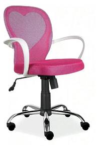 Scaun de birou DAISY, roz, stofa/polipropilena, 60x47x88/98 cm
