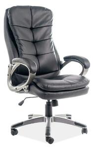 Scaun de birou Q-270, negru/crom, piele ecologica/metal, 66x50x114/124