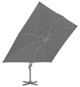 Umbrelă suspendată cu stâlp din aluminiu, negru, 4 x 3 m