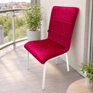 Scaun Miami, DENVER, catifea bordo, picioare metalice albe, 53x53x82 cm