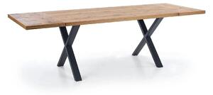Masa extensibila XAVIER, stejar deschis/negru, lemn/otel, 160/250x90x7
