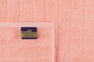Set 4 prosoape de baie 406, Beverly Hills Polo Club, 70x140 cm, bumbac, roz deschis
