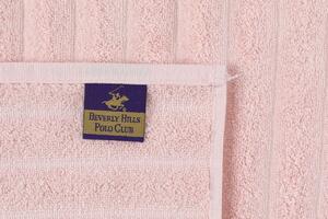 Set 2 prosoape de baie 406, Beverly Hills Polo Club, 70x140 cm, bumbac, roz/albastru
