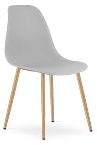 Scaun Bucatarie/Dining Velo Plus Gri Deschis Picioare Metalice Finisaj Lemn