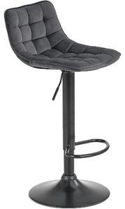 Scaun bar inalt H95, gri/gri inchis, stofa/otel, 43x44x84/106 cm