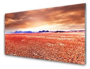 Panou sticla bucatarie Desert Peisaj Roșu Albastru