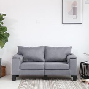 Canapea cu 2 locuri, gri deschis, material textil