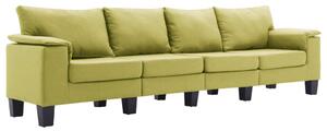 Canapea cu 4 locuri, verde, material textil