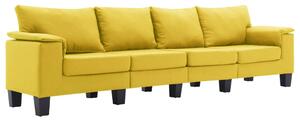 Canapea cu 4 locuri, galben, material textil