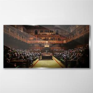 Tablou sticla Parlamentul Banksy