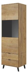 Vitrina NEST W-2, stejar, PAL furniruit/sticla, 60x45x192 cm