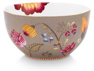 Bol din porțelan, Pip Studio, Khaki, 15 cm, colecția Blooming Tales