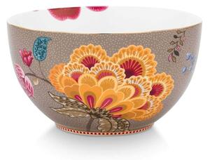 Bol din porțelan, Pip Studio, Khaki, 18 cm, colecția Blooming Tales