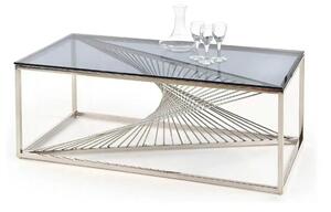 Masuta cafea INFINITY, transparent/argintiu, sticla/otel inoxidabil, 1