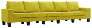 Canapea cu 5 locuri, galben, material textil
