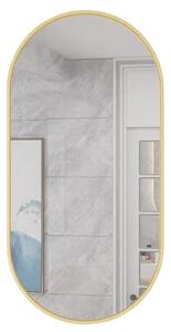 Oglinda ovala de perete OLVANI 100x50 cm cu rama aurie