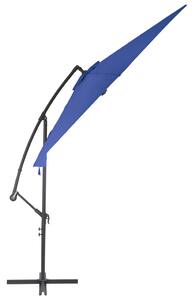 Umbrelă suspendată cu stâlp din aluminiu, albastru, 300 cm