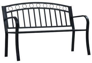 Bancă de grădină, negru, 125 cm, oțel