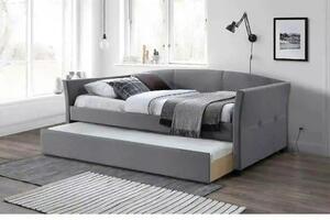 Pat extensibil SANNA 90x200, stofa gri, cu somiera