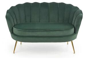 Canapea AMORINITO XL, verde/auriu, stofa catifelata, 131x77x77 cm