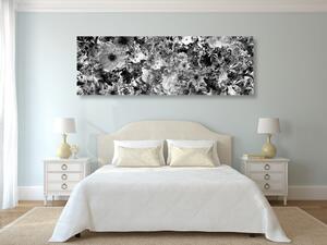 Tablou flori în design alb-negru