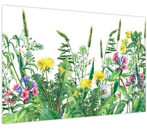 Tablou - Flori de pajiște pictate (90x60 cm)