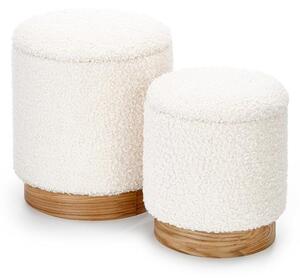 Set 2buc. taburete Celine (crem + natural). 1039493