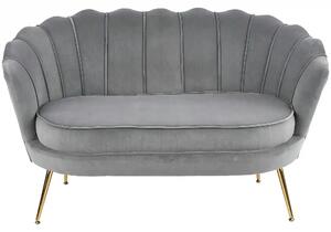 Canapea AMORINITO XL, gri/auriu, stofa catifelata/otel, 131x77x77 cm
