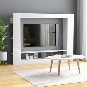 Comodă TV, alb extralucios, 152x22x113 cm, PAL