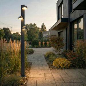 Lucande Lampa de exterior cu LED Velira, negru, 220 cm, 3 becuri, Negru, Metal, Modern