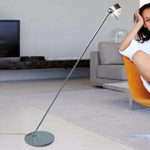 Top Light Lampă LED de podea Puk Floor Mini Single crom mat, Gri, Camera de zi / sufragerie, Metal, Modern