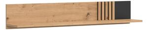 Raft VABRES, stejar artisan/negru mat, PAL laminat, 136x23x23 cm