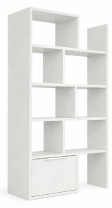 Biblioteca PACO, alb, PAL laminat, 74/130x29x188 cm