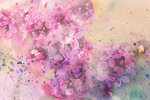 Tablou crenguță de flori roz