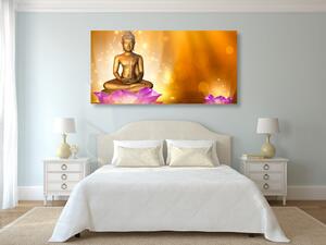 Tablou statuie Buddha pe o floare de lotus