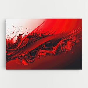 Tablou Canvas, 30x40cm, Dormitor si Living, Abstracte, Abstract cu linii, Smooth Red Color