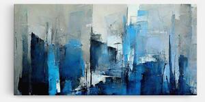 Tablou Canvas, 40x80cm, Dormitor si Living, Abstracte, Arta abstracta, Blue Gray Color