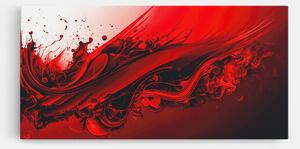 Tablou Canvas, 40x80cm, Dormitor si Living, Abstracte, Abstract cu linii, Smooth Red Color
