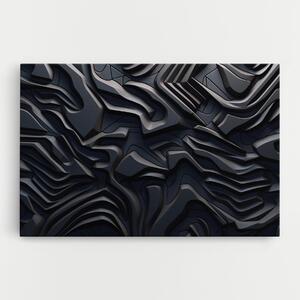 Tablou Canvas, 20x30cm, Dormitor si Living, Abstracte, Iluzii optice, Black 3d Lines