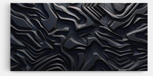 Tablou Canvas, 40x80cm, Dormitor si Living, Abstracte, Iluzii optice, Black 3d Lines