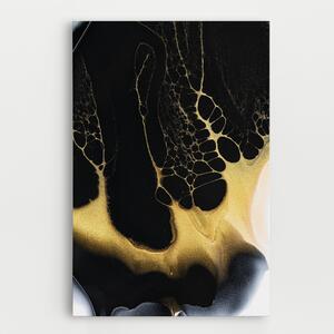 Tablou Canvas, 20x30cm, Dormitor si Living, Abstracte, Marble, Black Golden Marble