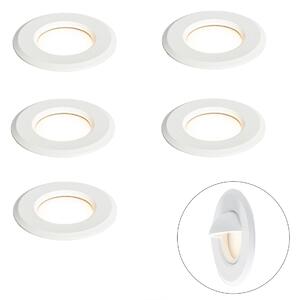 Set de 5 spoturi încastrate moderne albe, inclusiv LED IP67 - Linsey