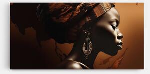 Tablou Canvas, 50x100cm, Dormitor si Living, Femei, Femei africane, Interesting African Earrings